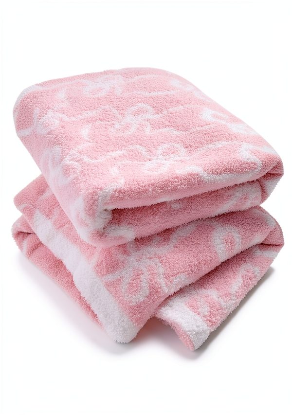 Luxape Pink Bow Throw Blanket Polyester Soft-5