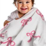 Luxape Baby Swaddle Blanket Pink Bows Polyester-0