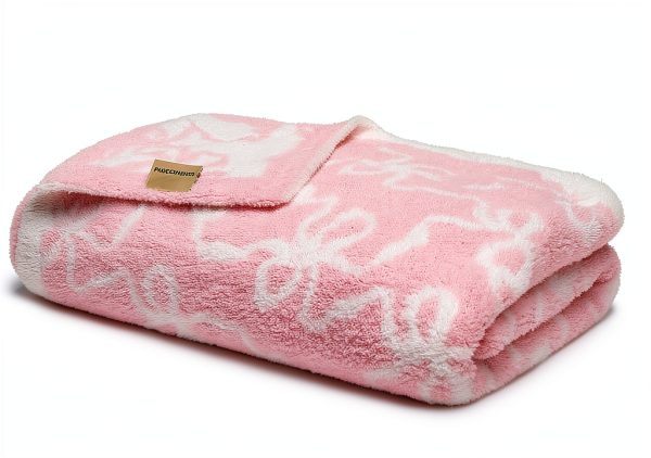 Luxape Pink Bow Throw Blanket Polyester Soft-6